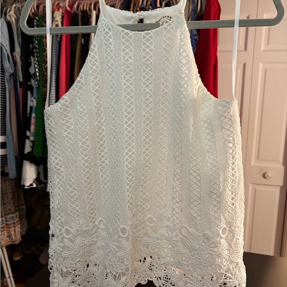 Monteau White Lace Tank Top
